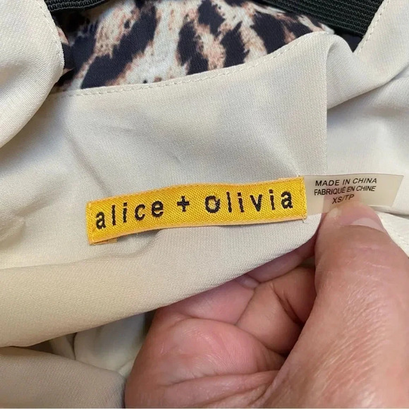 Alice + Olivia Leopard Print Open Back Mini Dress XS Blouson Party Cocktail - Picture 14 of 16